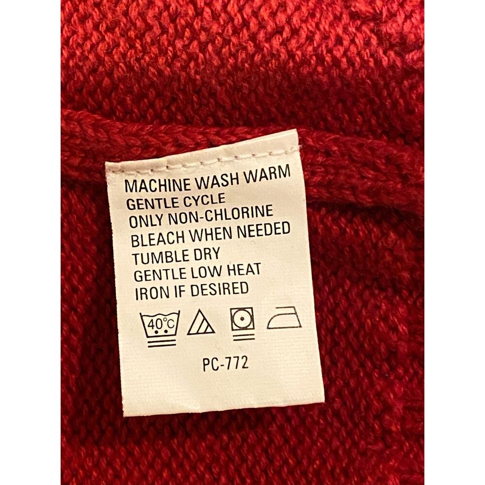 Vintage Izod Men's Red Knit Sweater Size XL Diamond Crest Preppy Holiday Festive - Picture 8 of 9